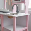 Cocina De Madera Rosa Infantil + Microondas + Accesorios