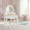 Tocador Con Banco De Madera Niñas Y Niños Rosa Y Blanco