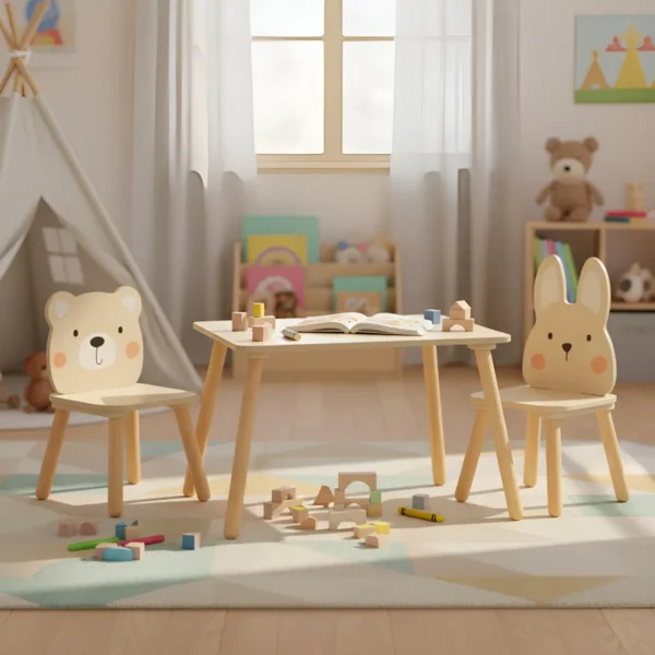 Mesa Sillas Madera Infantil - Niños