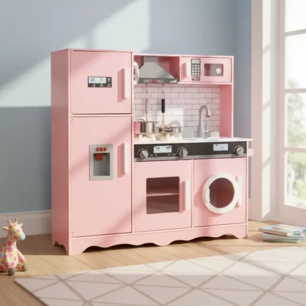 Cocina Madera Con Heladera Lavarropas Y Agua Real
