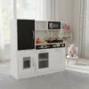 Cocina De Madera Con Heladera Y Microondas Rosa Y Blanco