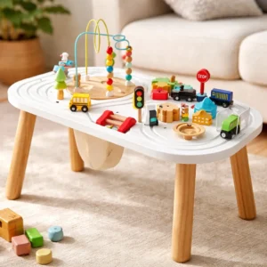 Mesa De Actividades Infantil De Madera Multijuegos Circuito
