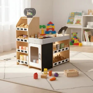 Supermercado De Madera Para Niños Playset Caja + Accesorios