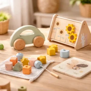 Set De Juguetes Didácticos De Madera Para Bebés Hasta 24 M