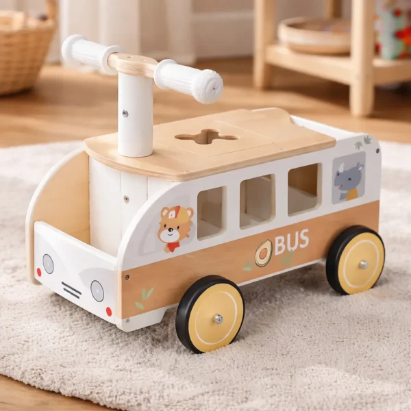 Andador Buggy Ómnibus De Madera Para Bebés Kids Buggie