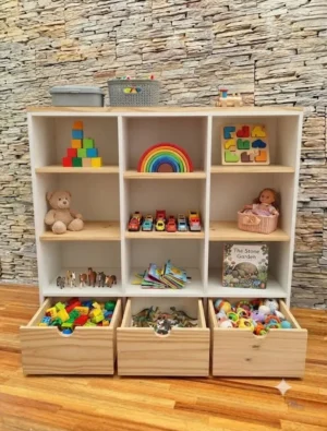 Organizador De Juguetes Con Estantería Madera