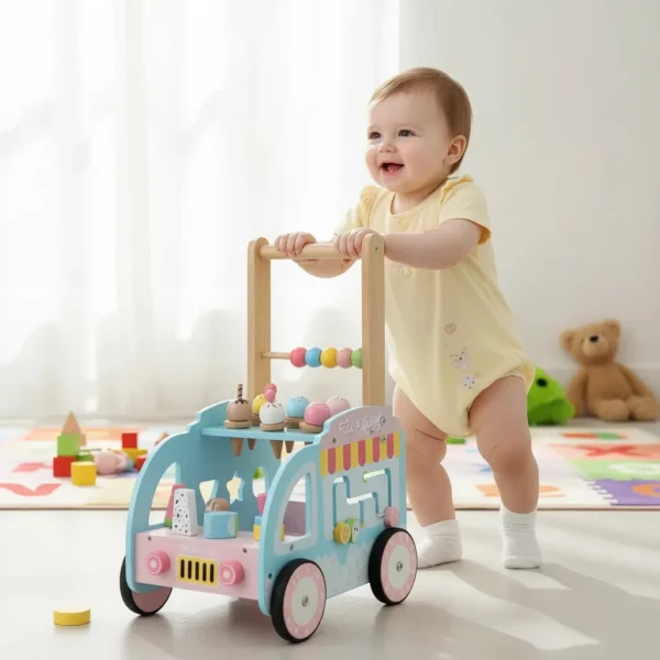 Caminador Multisensorial De Madera Con Actividades