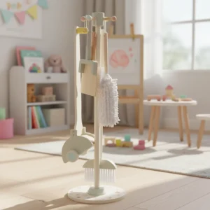 Set De Limpieza De Madera Infantil Con Soporte Organizador