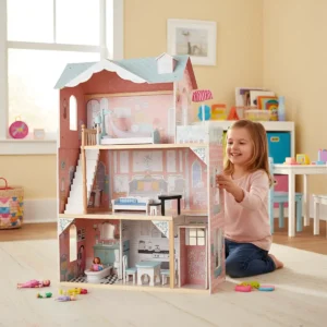 Casa Muñecas Madera Niños 3-9 Años 3 Pisos 7 Ambientes