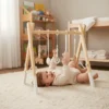 Gimnasio Bebé Madera Plegable 3+ Meses Y 5 Colgantes