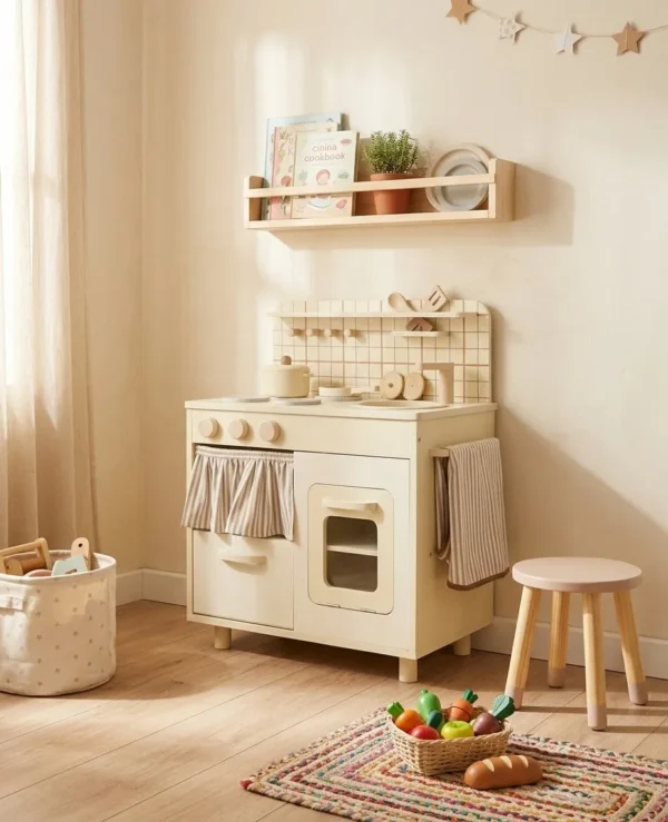 Cocinita Infantil Vintage De Madera Montessori