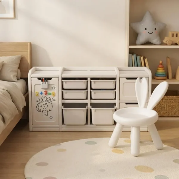 Organizador De Juguetes Infantil Con Pizarra Y Silla
